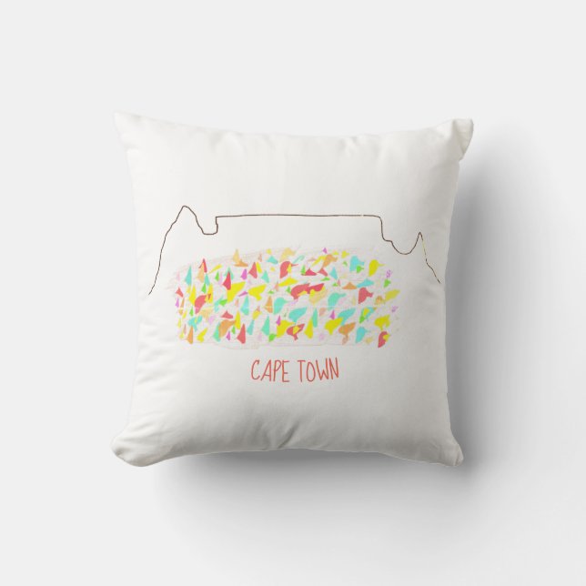 Funky Cape Town Table Mountain Colourful Cushion (Front)