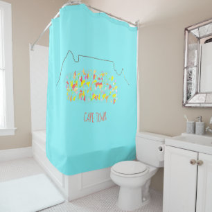 Funky Cape Town Table Mountain Colourful Shower Curtain