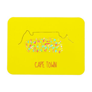 Funky Cape Town ZA Table Mountain Colorful Magnet