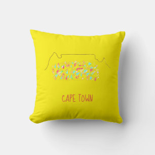Funky Cape Town ZA Table Mountain Colourful Cushion
