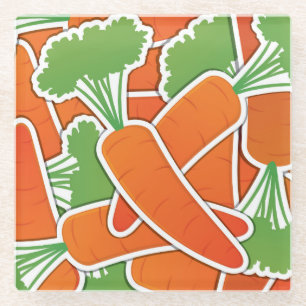 Funky carrot glass coaster