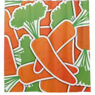 Funky carrot shower curtain