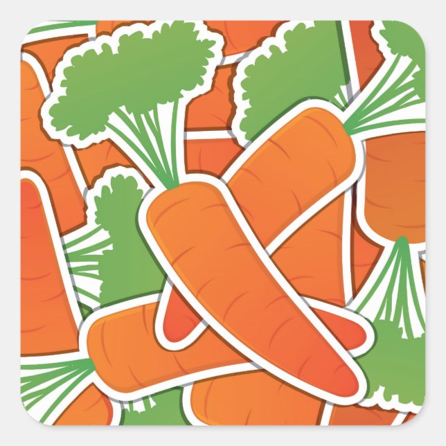 Funky carrots! square sticker (Front)