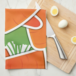 Funky carrots! tea towel