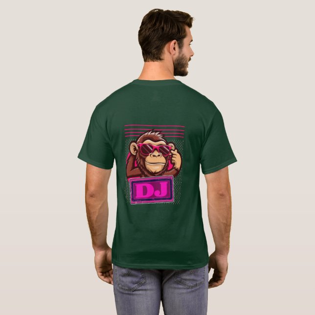 Funky Cartoon Monkey Graphic T-Shirt  (Back Full)
