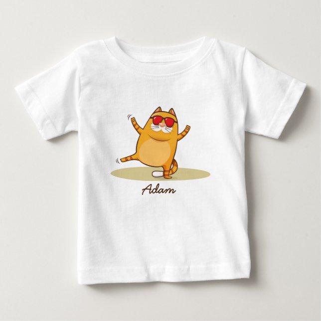 Funky Cat baby fine jersey tshirt (Front)