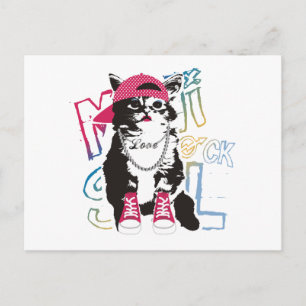 Funky Cat Kids Gift Postcard
