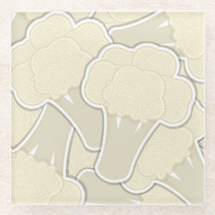 Funky cauliflower glass coaster