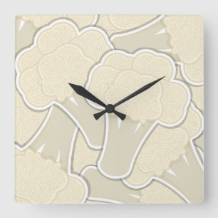 Funky cauliflower square wall clock