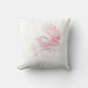 Funky Chicken Hen Rooster Head Cushion