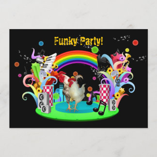 Funky Chicken Party invitation