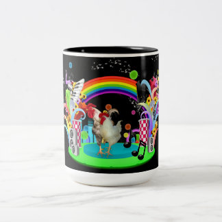 Funky Chicken Party Two-Tone Coffee Mug