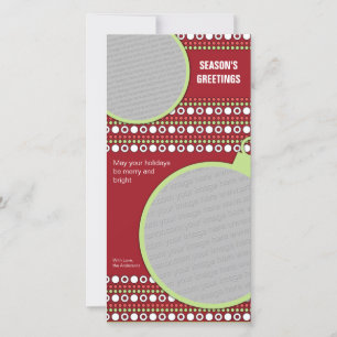Funky Christmas Dots Photo Greeting Card