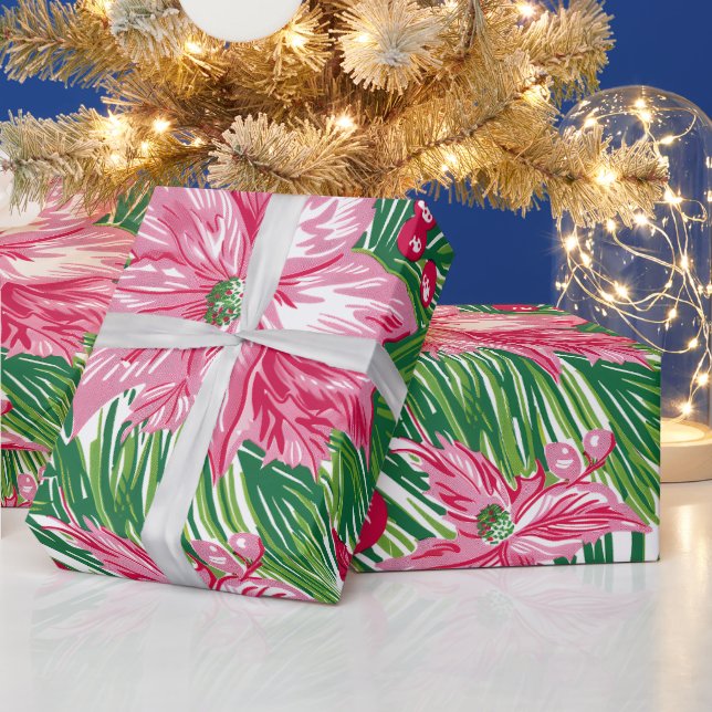 Funky Christmas Foliage Patterned  Wrapping Paper (Holidays)