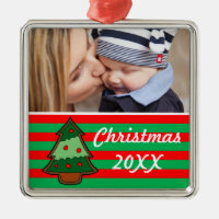 Funky Christmas Tree and Stripes Custom Photo