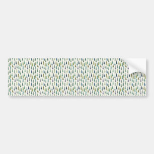 Funky Christmas Trees (Cute Illustrated Art) Bumper Sticker