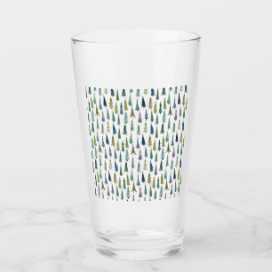 Funky Christmas Trees (Cute Illustrated Art) Glass