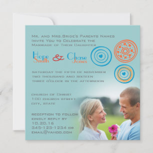 Funky Circle Heart Wedding Invitation