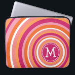 Funky Circle Pattern with Monogram Laptop Sleeve<br><div class="desc">Bright and colourful design with lots of curves and dots. If you need to adjust the art of change the font,  click on the customise button.</div>