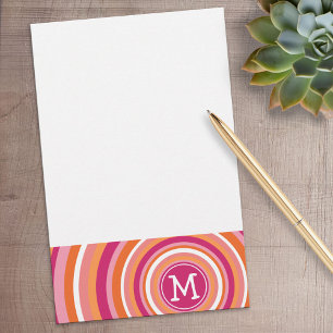 Funky Circle Pattern with Monogram Stationery
