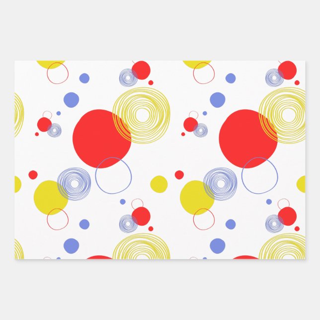 Funky circles, abstract Christmas.  Wrapping Paper Sheet (Front)