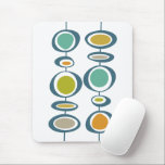 Funky Circles Green Turquoise Orange Mid Century Mouse Mat<br><div class="desc">This funky mid century modern mouse pad features circle shapes in the colours of turquoise blue,  orange,  green,  tan,  and blue This will make a fab addition to your desk!</div>