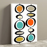 Funky Circles Mid Century Modern Colorful Retro Canvas Print<br><div class="desc">This fabulous mid century modern canvas print features two sets of funky abstract hanging circles in the colors of turquoise blue, two shades of orange, cream, avocado green, gold, and black. This will make a colorful addition to your home decor!</div>