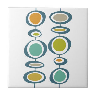 Funky Circles Mid Century Modern Colourful Retro Tile