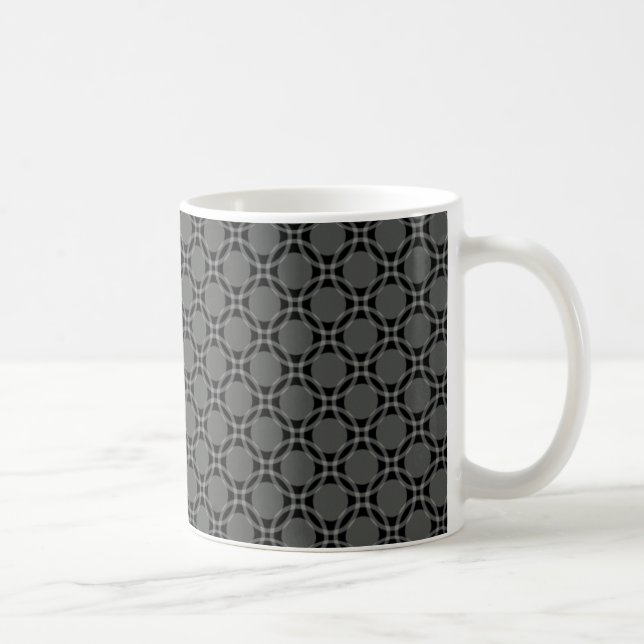 Funky Circles Mug, Dark Grey Coffee Mug (Right)