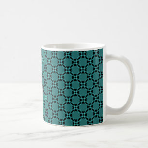 Funky Circles Mug, Teal Coffee Mug