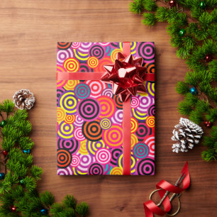 FUNKY CIRCLES PATTERN WRAPPING PAPER