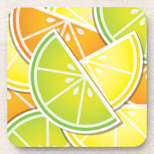 Funky citrus wedges coaster
