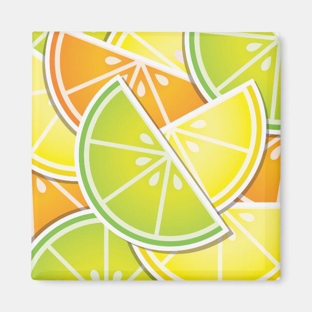 Funky citrus wedges magnet (Front)