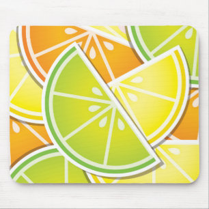 Funky citrus wedges mouse mat
