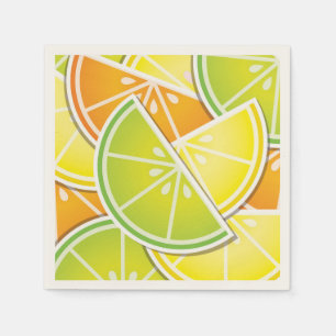 Funky citrus wedges napkin
