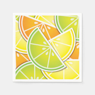 Funky citrus wedges napkin