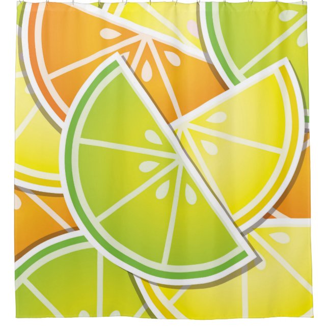 Funky citrus wedges shower curtain (Front)
