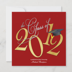 Funky Class of 2012 Invites (red / gold)