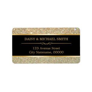 Funky Classy Gold Glitter Sparkles Label