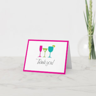 Funky Cocktails Thank You Card
