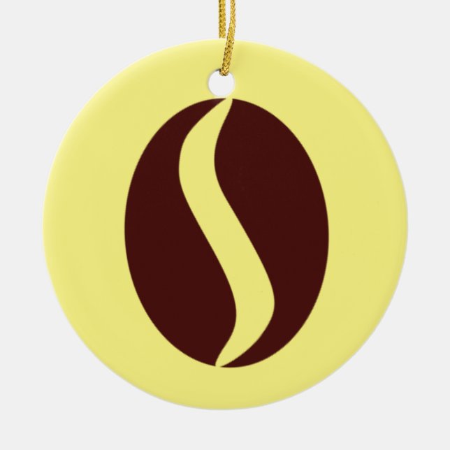 Funky Coffee Bean Ceramic Tree Decoration (Front)