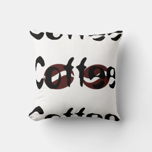 Funky Coffee Beans Big Words Cushion Throw Pillow