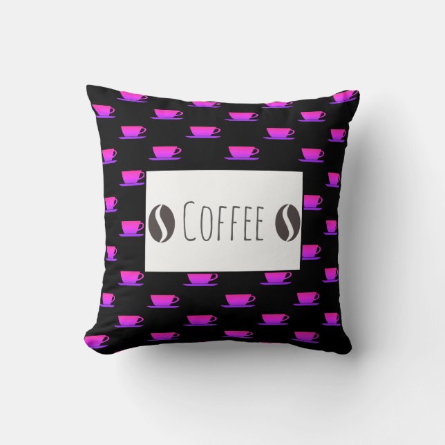 Funky Coffee Beans Pattern Cushion Throw Pillow (Front)