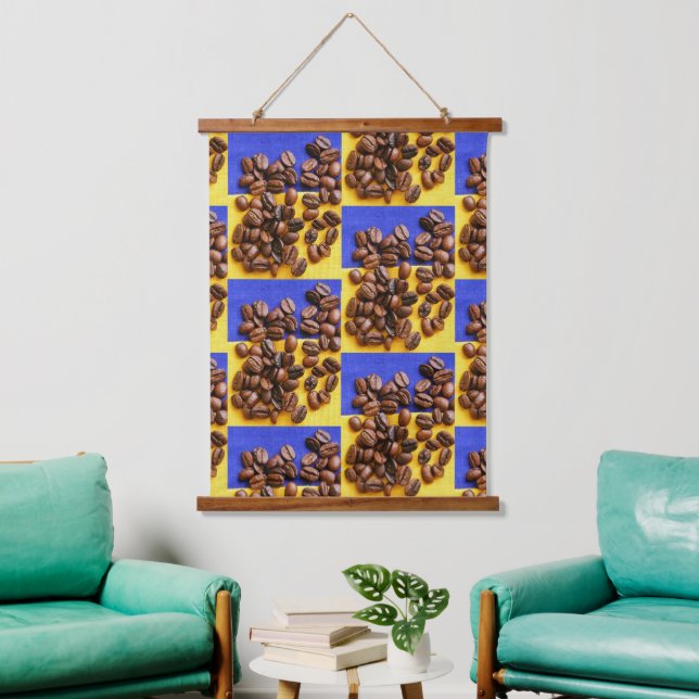 Funky Coffee Lover Beans Texture Hanging Tapestry (Living Room)