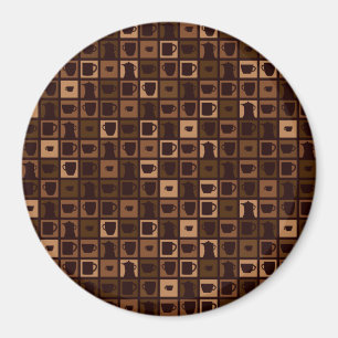 Funky coffee mosaic magnet