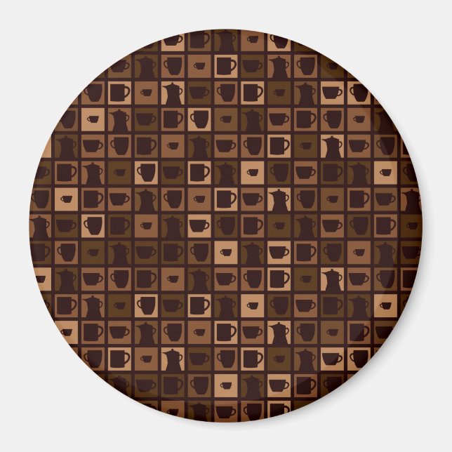 Funky coffee mosaic magnet (Front)