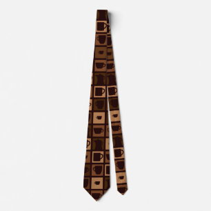 Funky coffee mosaic tie