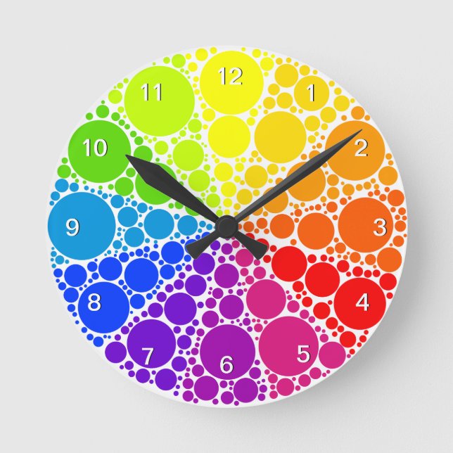 Funky Color Wheel Round Clock (Front)
