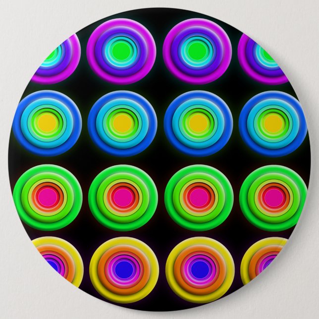 Funky Colorful 3D Circles 6 Cm Round Badge (Front)