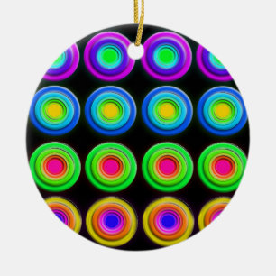 Funky Colorful 3D Circles Ceramic Tree Decoration
